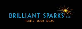 Brilliant Sparks logo, LLC owned by Maureen Perideaux, freelance copywriter and business writer